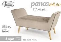 Panca beige arredo scendiletto cm 117 x 40 x 60 h