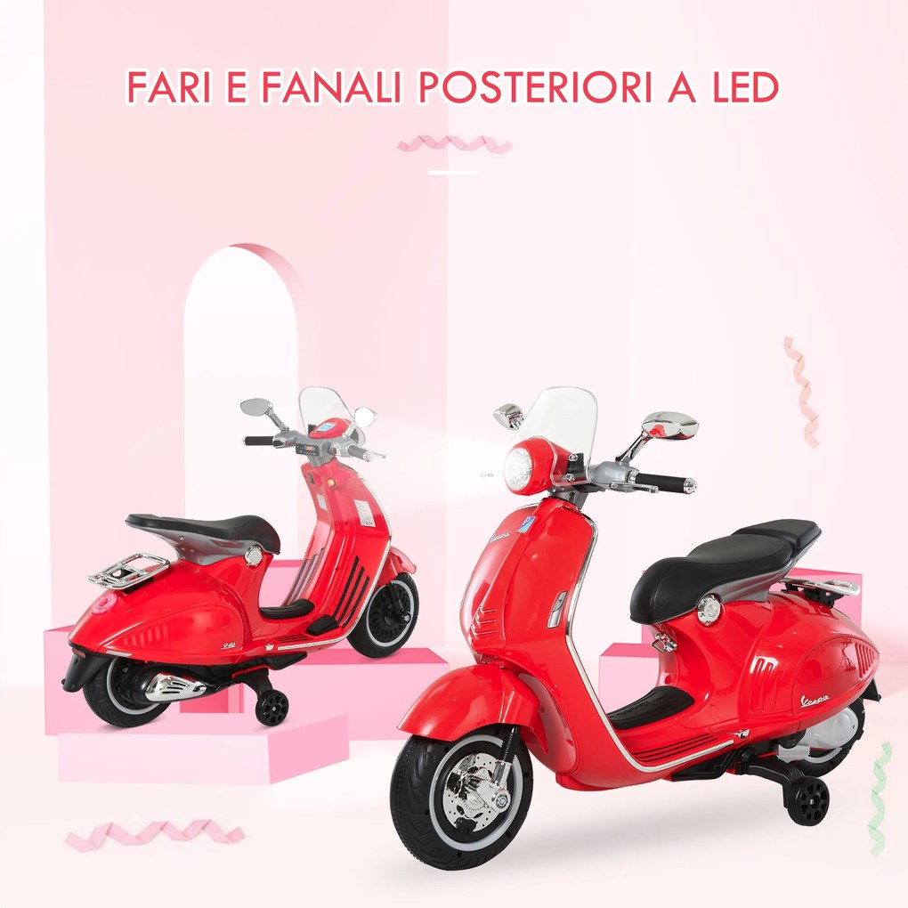 Piaggio Vespa 946 Elettrica 12V per Bambini Rossa...