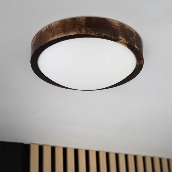 Brilagi - Plafoniera CARVALHO SLIM SMOKEY 1xE27/60W/230V rovere Ø 27,5 cm