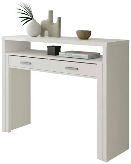 Scrivania Consolle Estraibile Salvaspazio 98x36x87 Cm Bianco Opaco