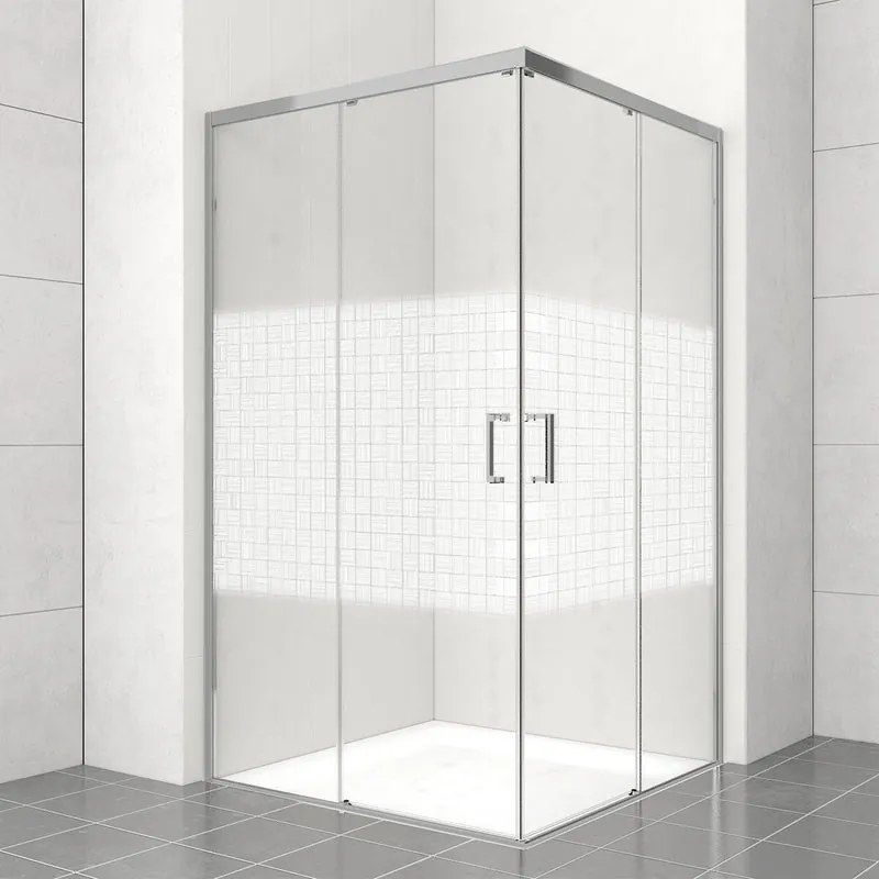 Lato per box doccia angolare scorrevole Jazz dritto H 200 x L 70 cm, sp 6 mm argento serigrafato