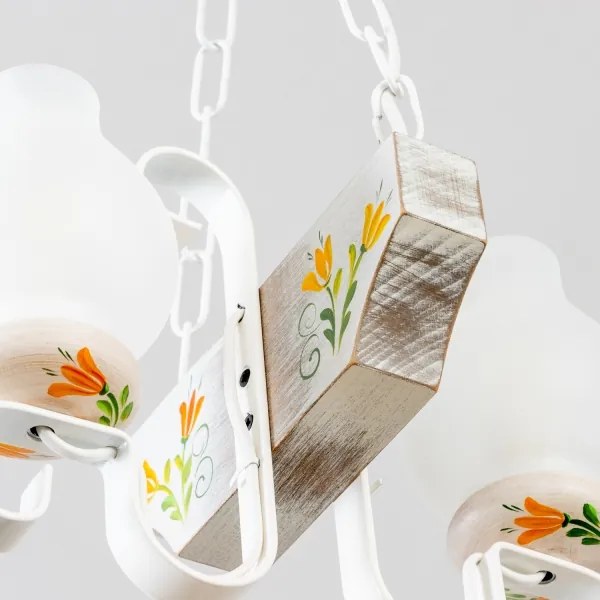 Brilagi - Lampadario a sospensione con catena QUEEN 2xE14/40W/230V faggio/color crema