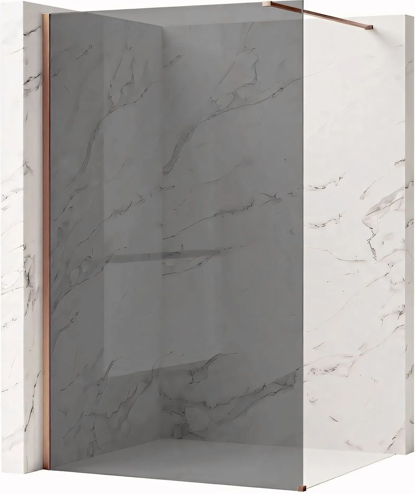 Parete doccia Rea Flexi Grey / Brush Copper 140