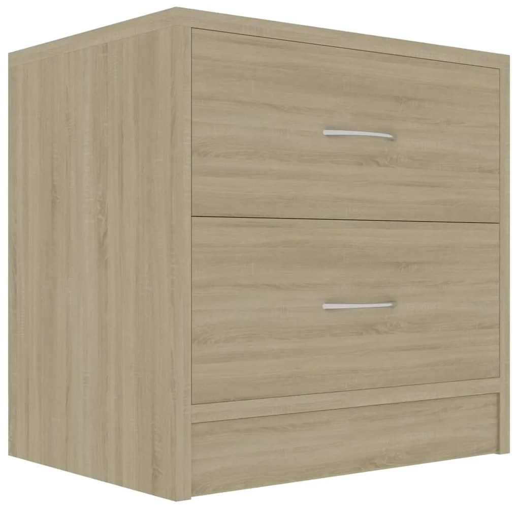 Comodini rovere sonoma 2 pz 40x30x40 cm in legno multistrato