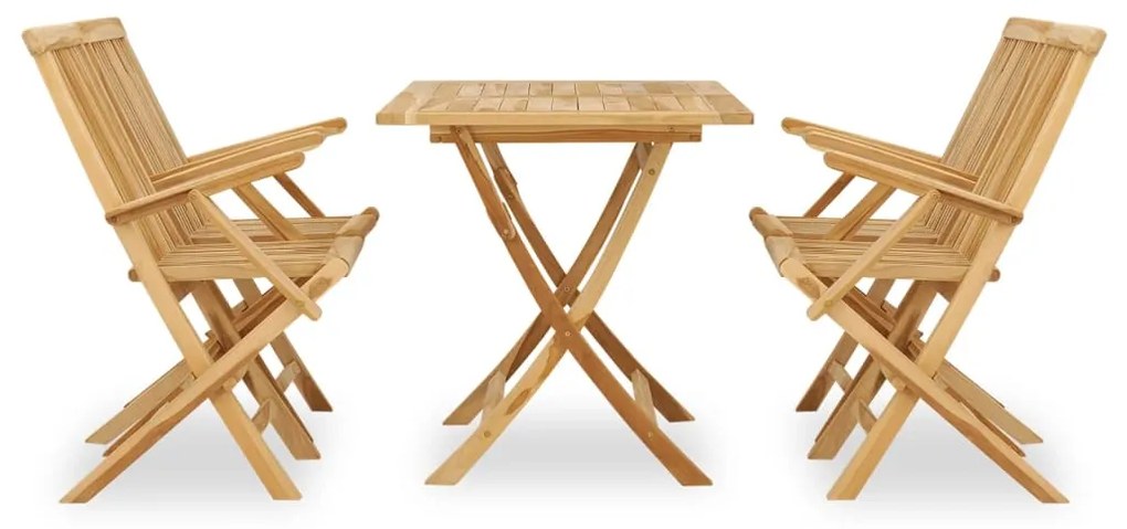 Set da Pranzo per Esterni 5 pz in Legno Massello di Teak