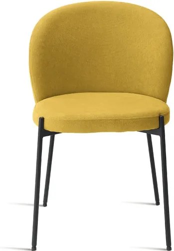 Sedia in tessuto Giallo con struttura in metallo MEGGIE 2 sedie
