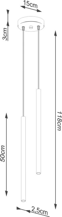Lampadario a Sospensione 2xG9 PASTELO 2 in Acciaio