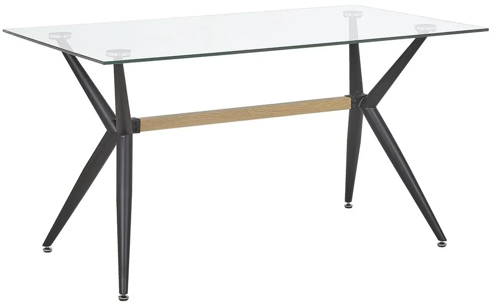 Tavolo da pranzo nero con piano in vetro nero 250x120cm - Nardini Forniture