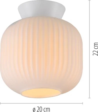 Schöner Wohnen 13574-16 - Plafoniera NAMI 1xE27/25W/230V Ø 20 cm bianca