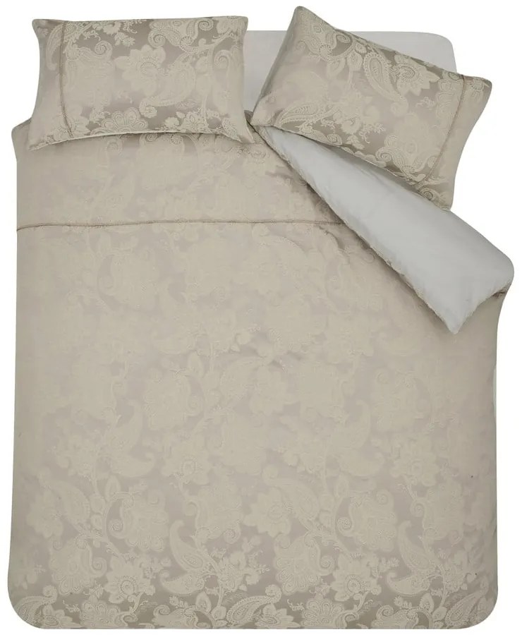 Set copripiumino e federa marrone chiaro in jacquard per letto matrimoniale 200x200 cm Opulent Jacquard – Catherine Lansfield