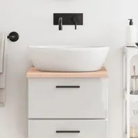 Piano Bagno 40x50x2 cm in Legno Massello Non Trattato 3155999