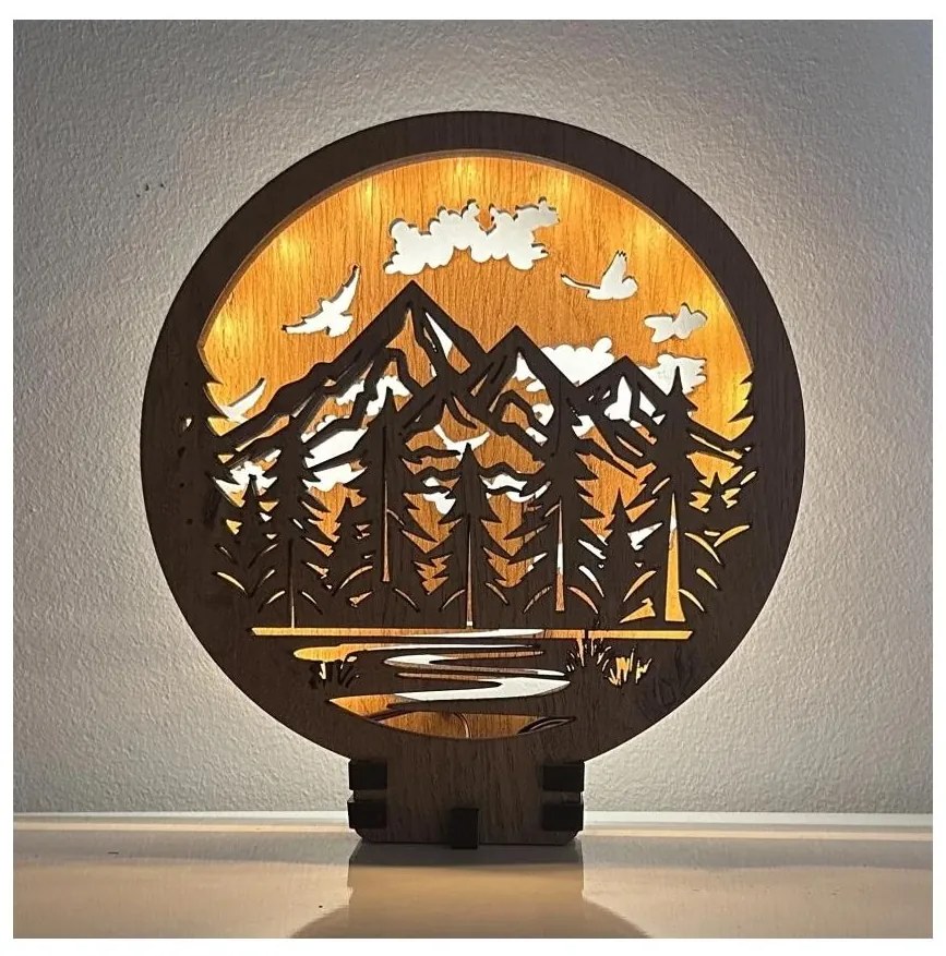 Li-Go 23583/DUB2 - Lampada da tavolo decorativa a LED dimmerabile, 12W/230V, 20x22 cm, rovere