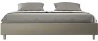 Letto matrimoniale king size con rete imbottito 200x210 similpelle cappuccino Azelia