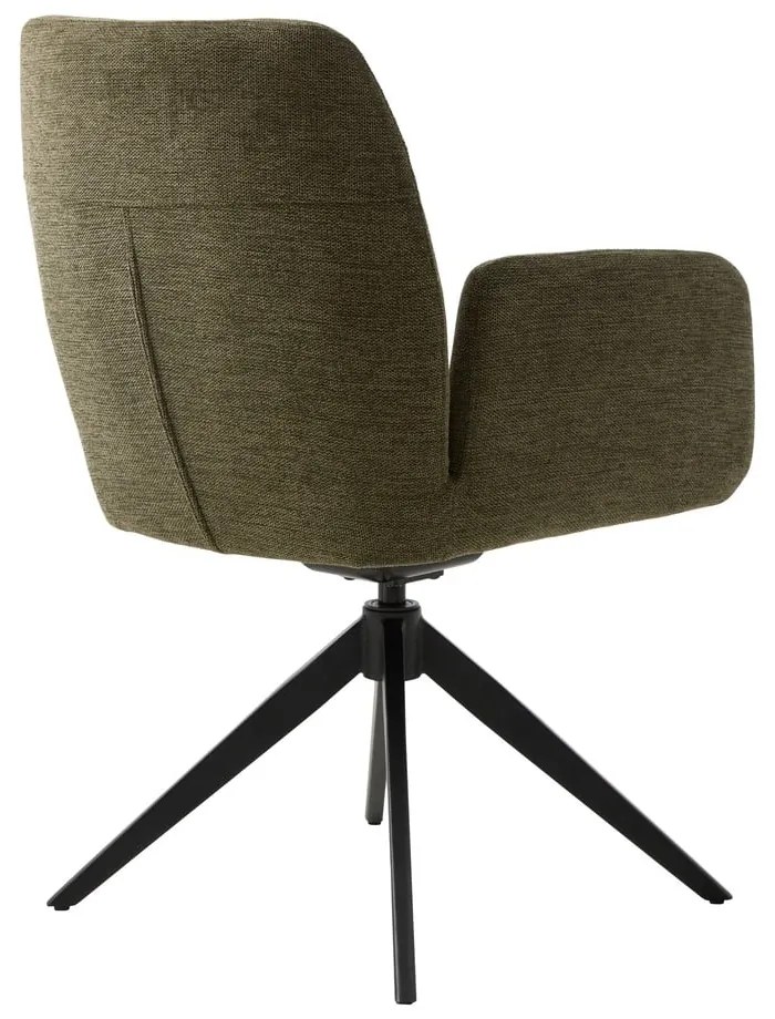 Sedia da pranzo verde in imbottito con braccioli Roxana – Unique Furniture