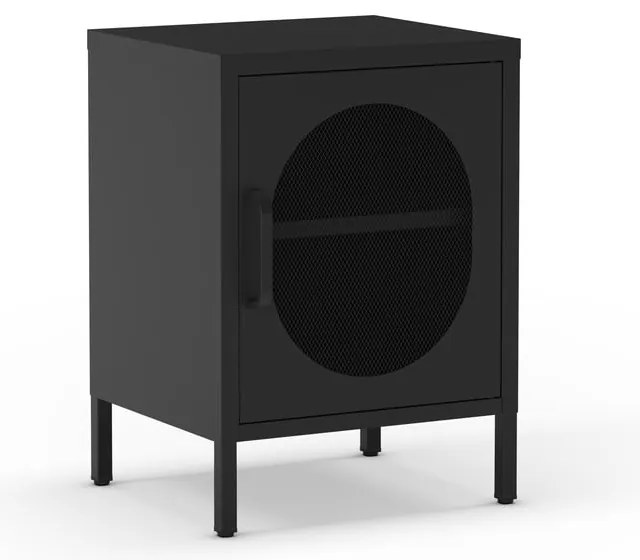 Comodino in metallo nero Diora - Marckeric