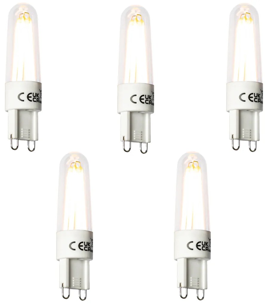 Set di 5 Lampadine LED a filamento G9 2.5W 240lm 2300K