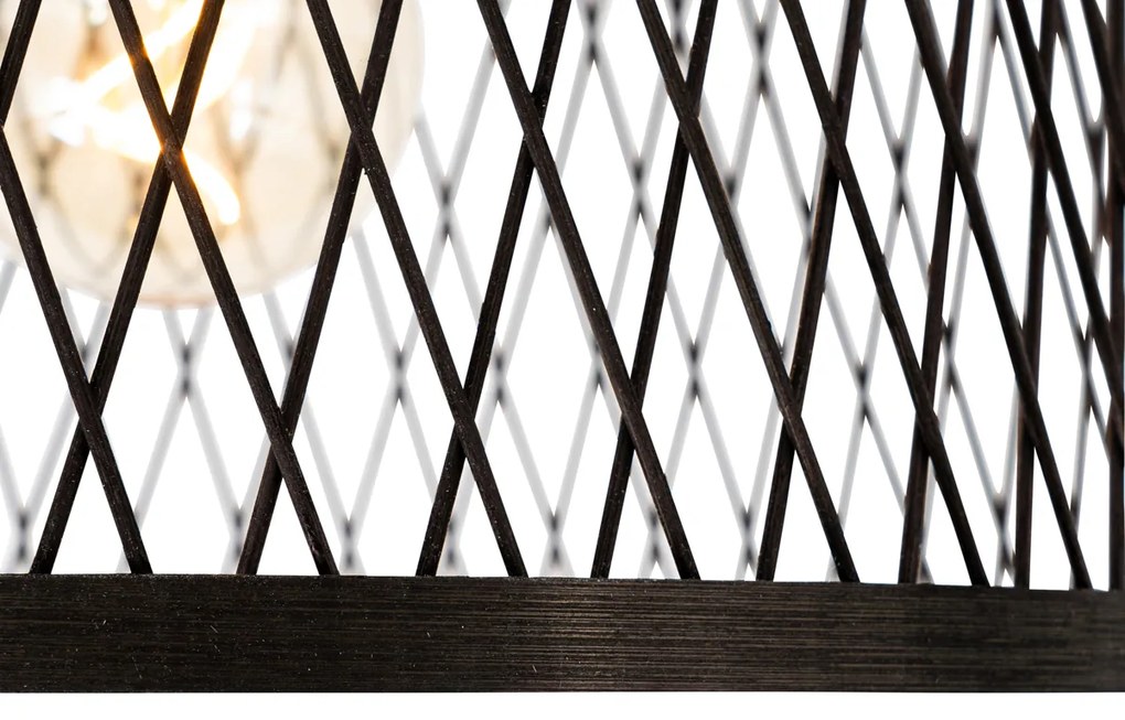 Lampada da soffitto rustica in rattan nero 40 cm IP44 - Calamus