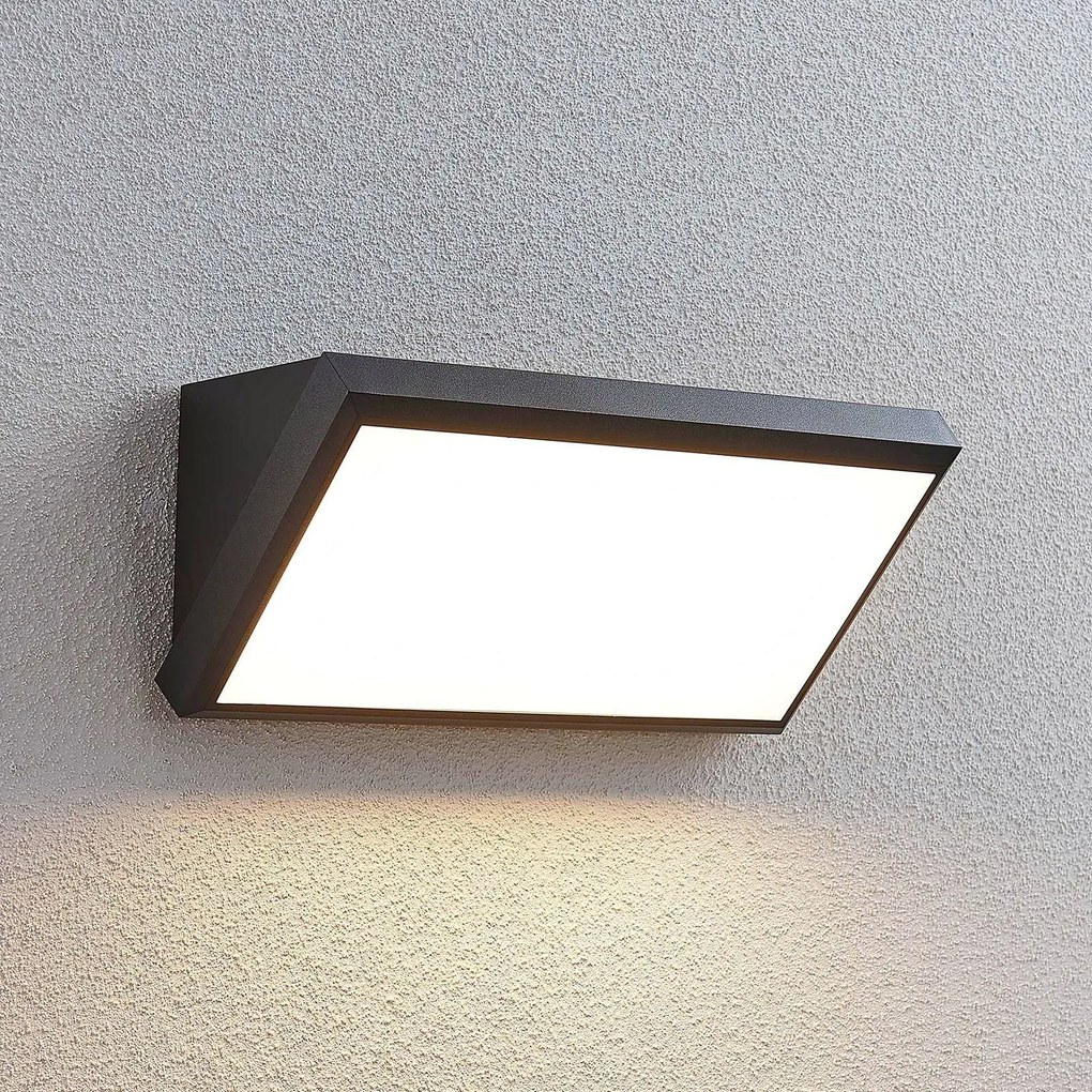 Lindby Applique da esterni LED, sensore, IP65, grigio scuro