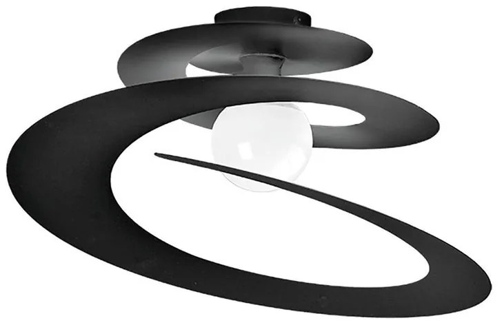 Plafoniera moderno Spirale Ø 50 cm nero IP20, 1XE27