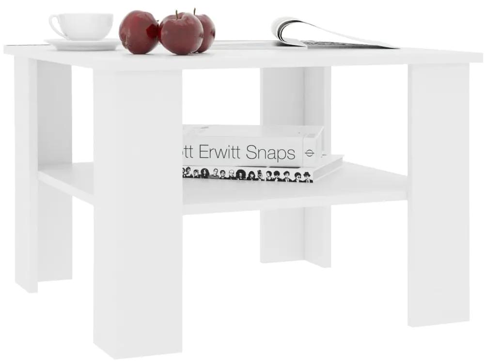 Tavolino da salotto bianco 60x60x42 cm in legno multistrato
