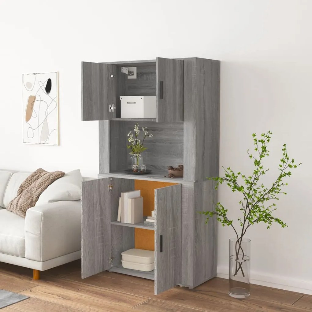 Credenza grigio sonoma in legno multistrato