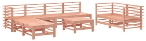 Set Salotto da Giardino 9 pz in Legno Massello di Douglas