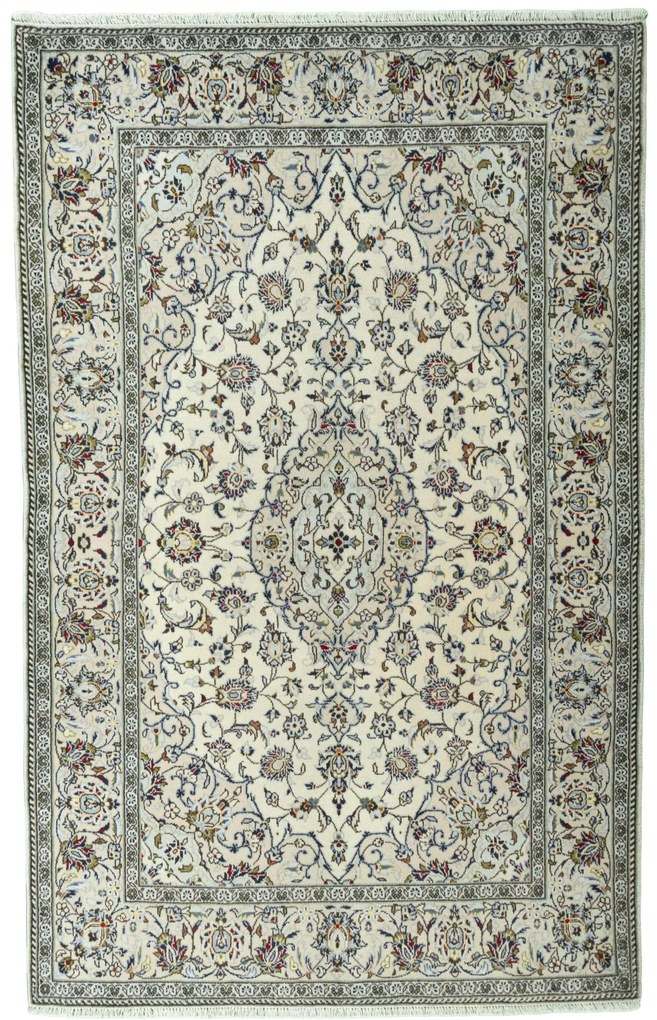 Kashan Tappeto 140 x 220 Beige (Iran) Annodato A Mano
