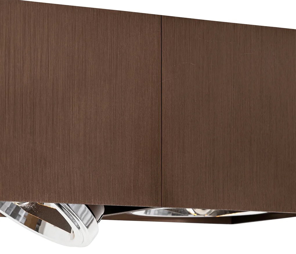 Faretto di design rettangolare bronzo scuro 2 luci inclinabile e girevole - Box