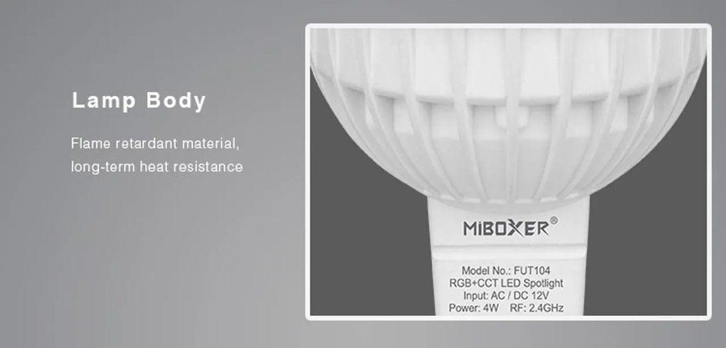 Faretto LED MR16 4W RGB+CCT Dimmerabile 12V dc Colore RGB+CCT