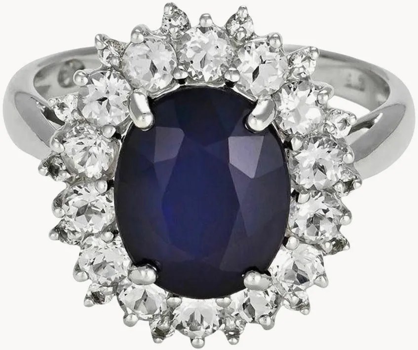 Anello in oro bianco con gemme Soleil Bleu