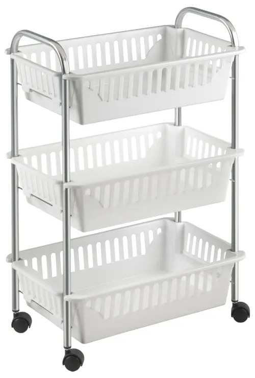 Carrello mobile con 3 cestini, altezza 63 cm Oslo - Metaltex