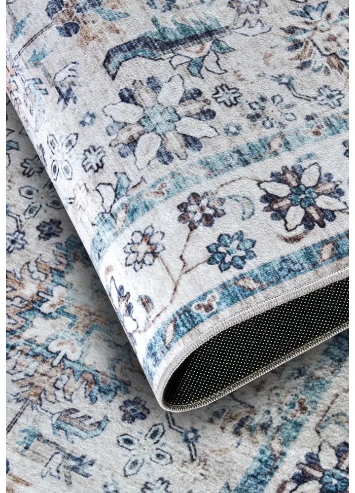 Tappeto azzurro 80x150 cm Saveh Cream Blue - Elle Decoration