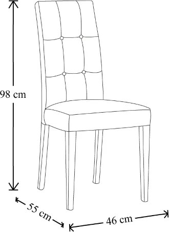 Sedia poltrona imbottita in ecopelle effetto capitonnč DODO set 2 pezzi GRIGIO