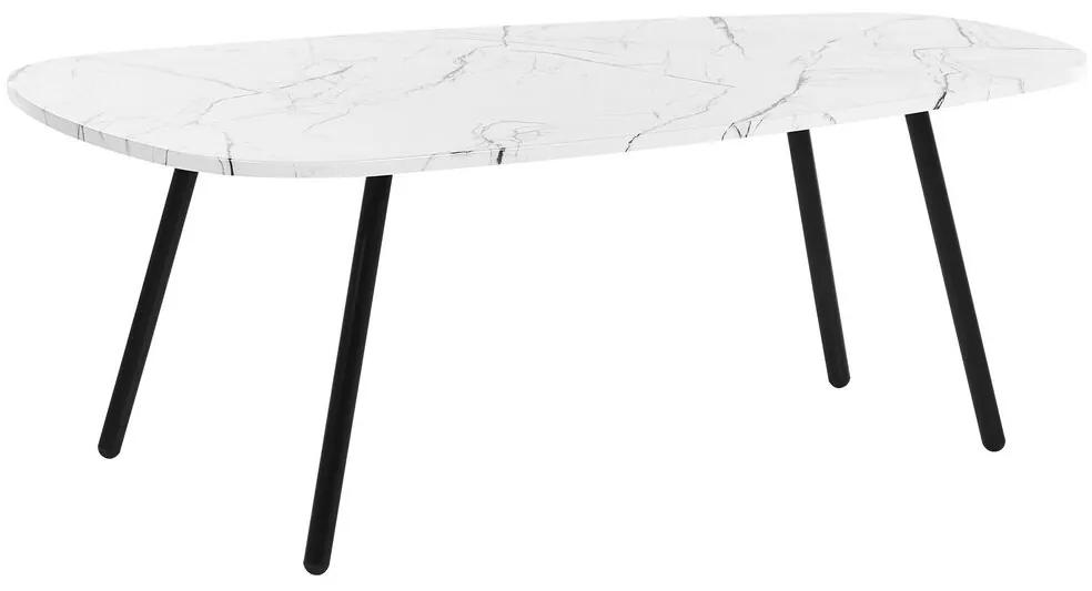 Tavolino da caffè bianco e nero 100 x 60 cm BIDDLE Beliani