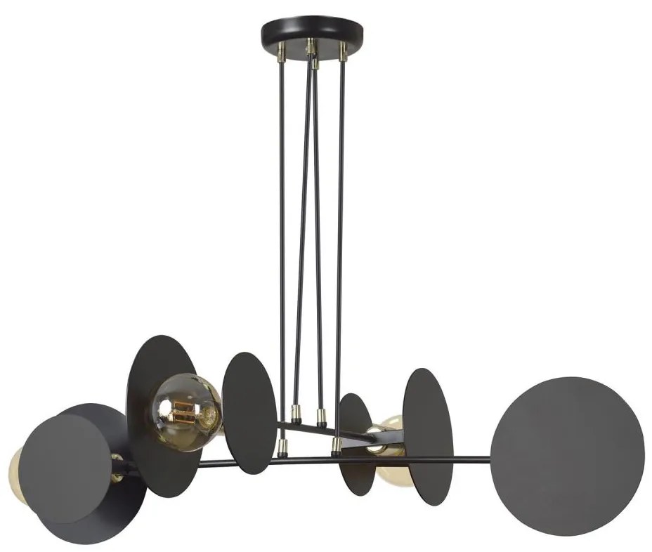 Lampadario a sospensione con filo IDEA 4xE27/15W/230V nero