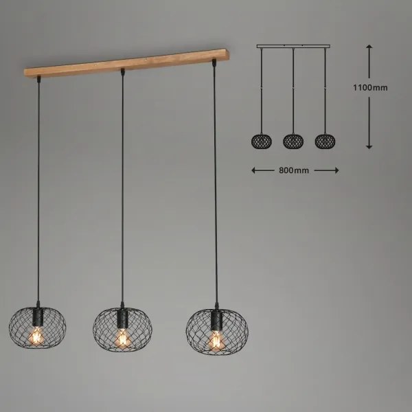 Brilo 4037-035 - Lampadario sospeso con cavo 3xE27/40W/230V