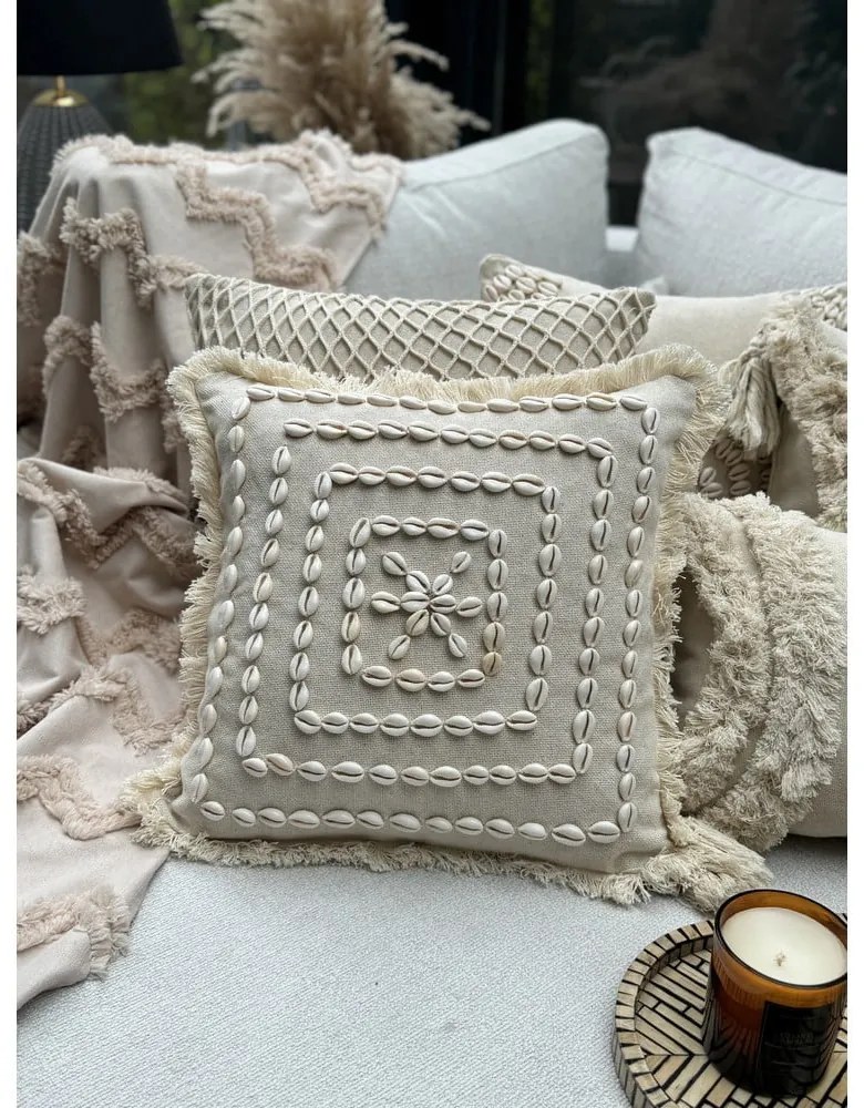 Federa decorativa in cotone 43x43 cm Seashells – Mioli Decor