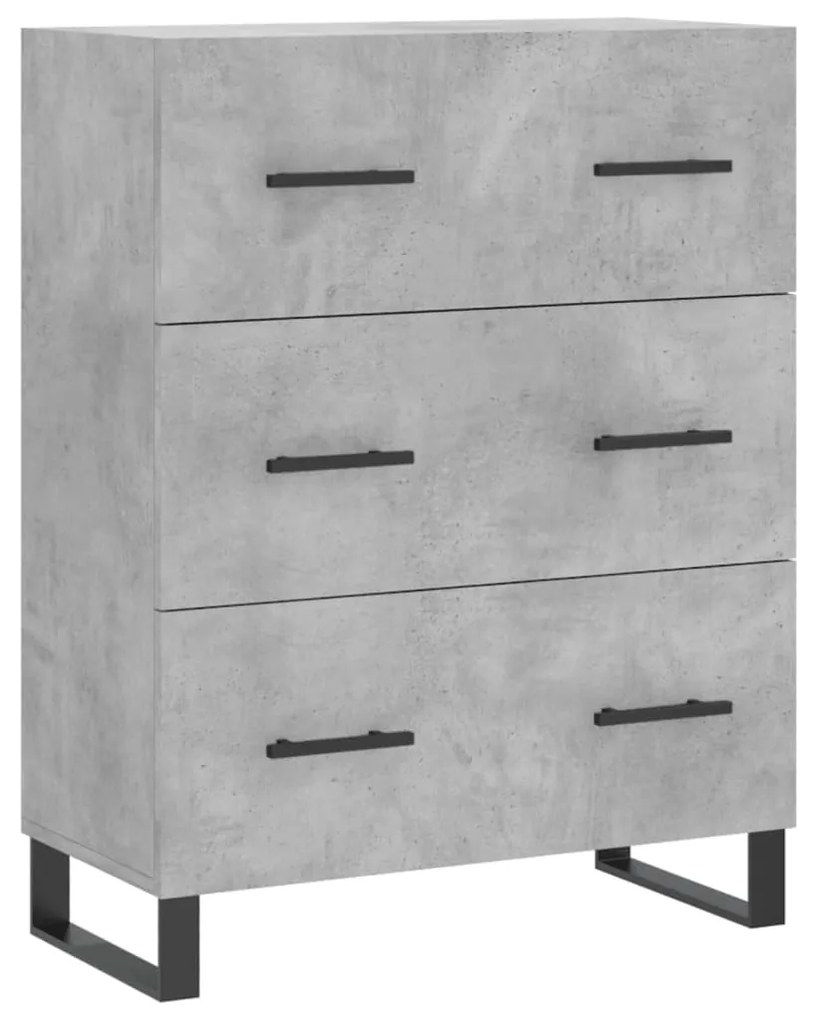 Credenza grigio cemento 69,5x34x90 cm in legno multistrato