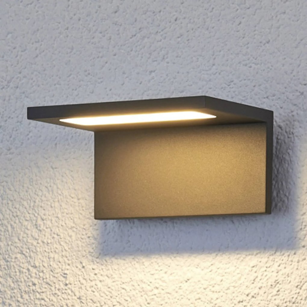 Lucande Applique da parete Caner, piatta, a LED, esterni