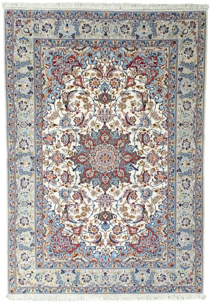 Isfahan Tappeto persiano 110 x 150 Beige (Iran) Annodato A Mano