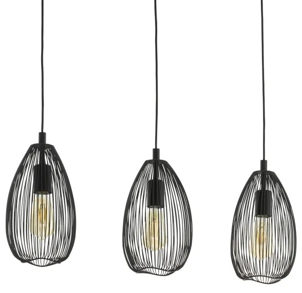 Eglo 49142 - Lampadario a sospensione con filo CLEVEDON 3xE27/60W/230V