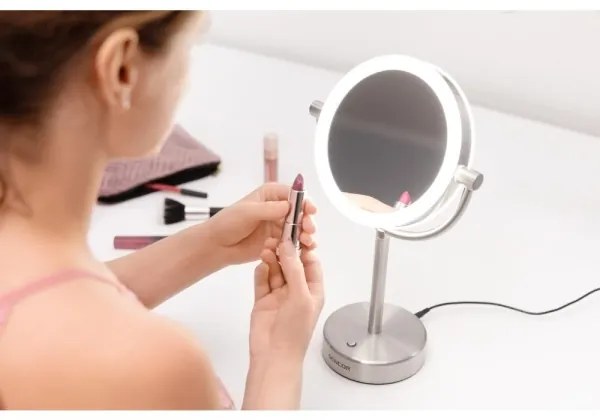 Sencor - Specchio cosmetico con retroilluminazione a LED LED/5W/230V acciaio inossidabile