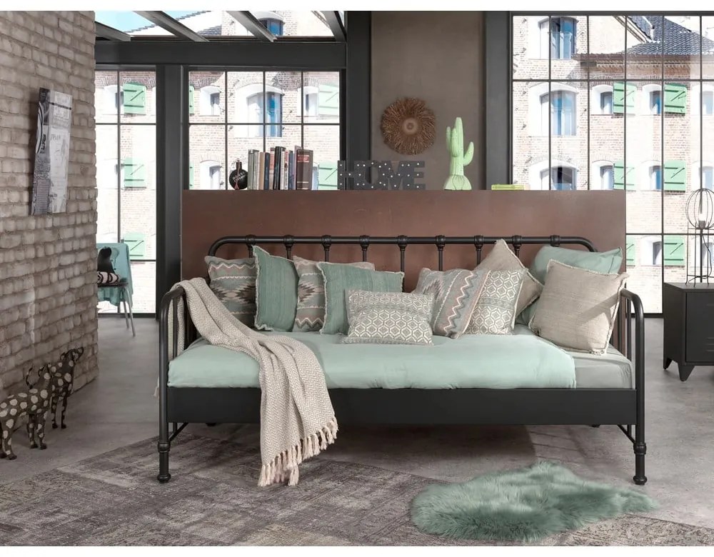 Letto per bambini in metallo grigio 90x200 cm BRONXX - Vipack