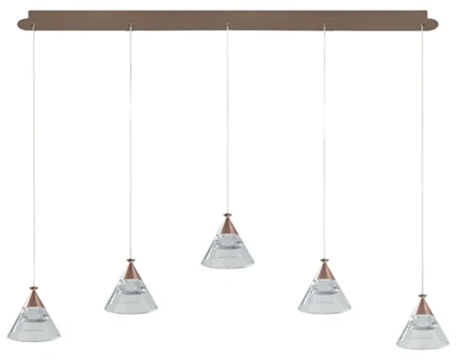 Sospensione Contemporanea Cony Metallo Oro Rosato Led 35W