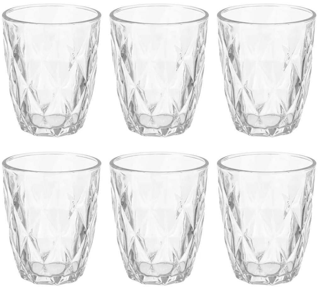 Set 6 bicchieri acqua vetro Gemma