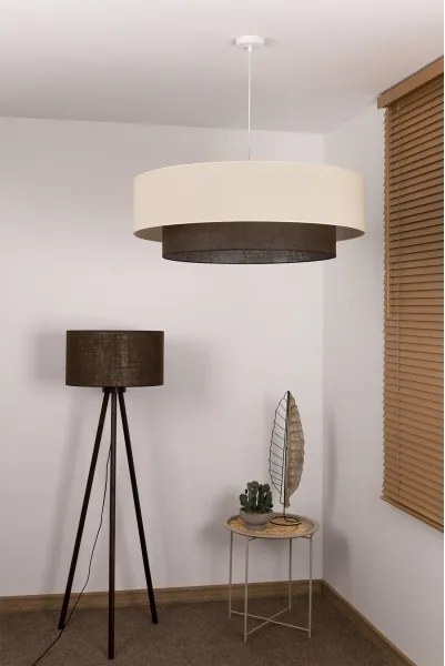 Brilagi - Lampadario LED a sospensione su cavo Stile BOHO 3x E27/15W/230V Ø 80 cm crema/marrone