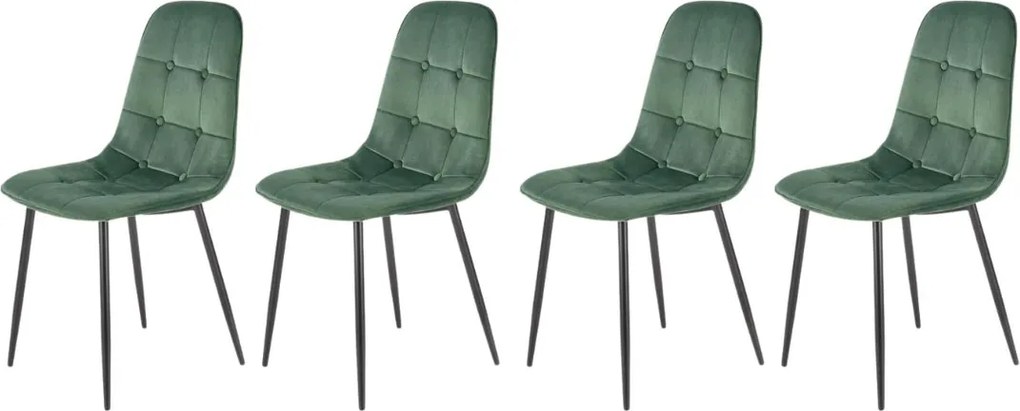 Set di 4 sedie K417 in velluto verde