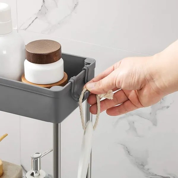 Carrello portaoggetti su ruote MARGE, grigio