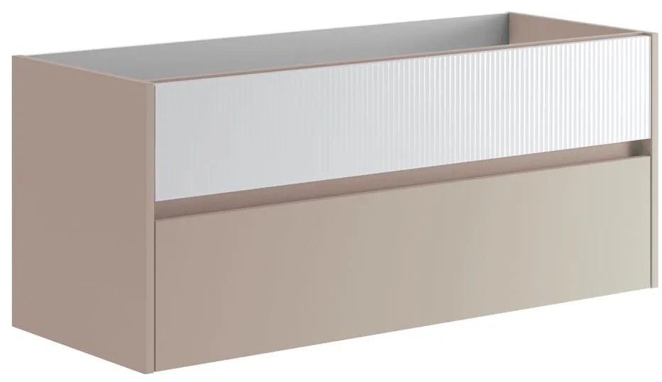 Mobile da bagno sospeso sotto lavabo L 119.5 x H 50 x P 45.5 cm bianco opaco, 2 cassetti Niwa