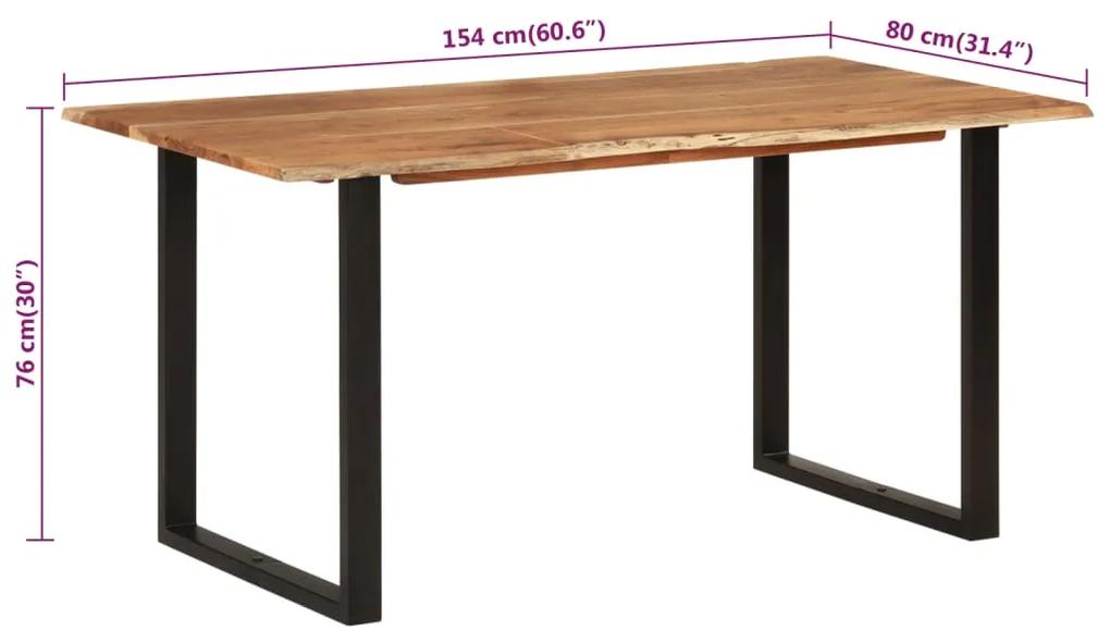 Tavolo da Pranzo 154x80x76 cm in Legno Massello di Acacia